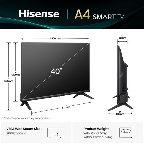 Hisense 40A4Q TV 40" 102 cm 4K Full HD Smart LED TV