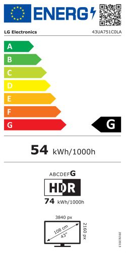 LG 43UA751C0LA TV 43" 108 cm 4K UltraHD Smart LED TV