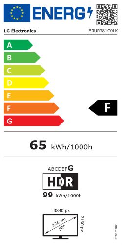 LG 50UR781C0LK TV 50" 126 cm 4K UltraHD Smart LED TV