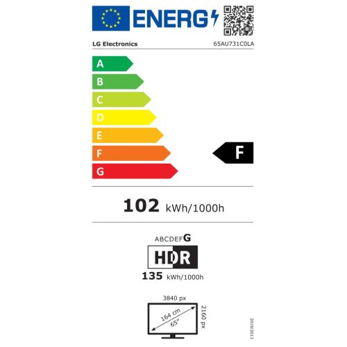LG 65" 65AU731C0LA 4K UHD Smart TV 164cm 