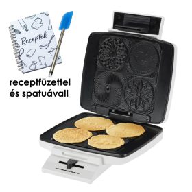   Trisa 734070 Ostyasütő, Sajtostallér sütő, Ajándék receptfüzet és spatula! 1000W, fehér, 4 minta, 7 recept, Tapadásmentes felület, 734070