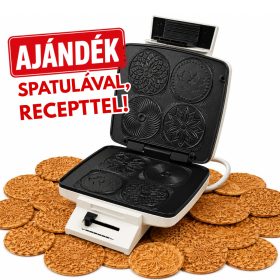   Trisa 734070 Ostyasütő, Sajtos tallér sütő, Ajándék receptfüzet és spatula! 1000W, fehér, 4 minta, 7 recept, Tapadásmentes felület