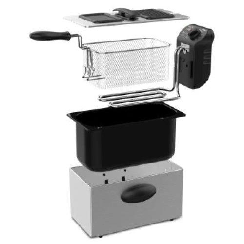 Trisa 7421 Olajsütő, fritőz 3 liter, kivehető, zománcozott tartály, rozsdamentes acél házzal 2180W