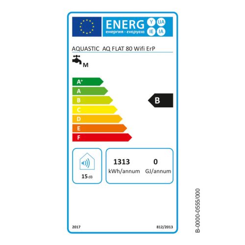 Hajdu AQ Flat WIFI 80 ErP szögletes elektromos vízmelegítő, bojler 80 liter