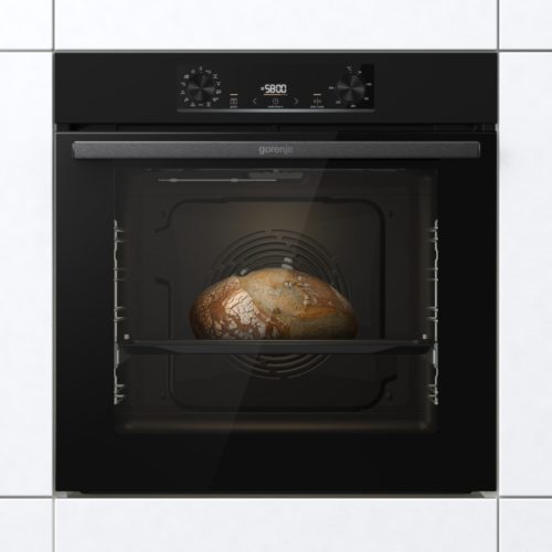 Gorenje BOS6737E06B beépíthető sütő, fekete, gőzfunkció, 77 liter, sütősín, 2 tepsi