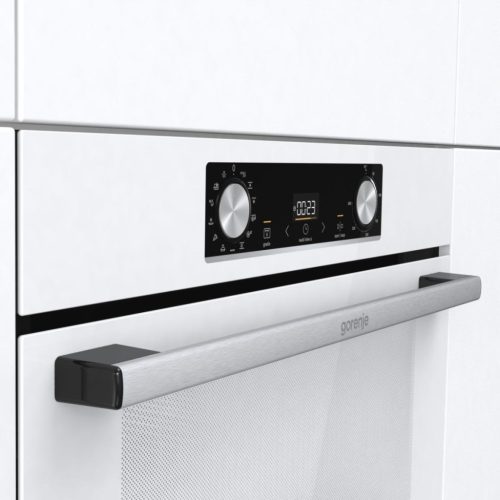 Gorenje BOS6737E06WG beépíthető sütő, fehér, gőzfunkció, 77 liter, sütősín, 2 tepsi