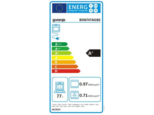 Gorenje BOS6747A01BG beépíthető sütő, fekete, gőzfunkció, 77 liter, sütősín, 2 tepsi