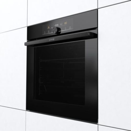 Gorenje BPS6747A06BG beépíthető sütő, fekete, gőzfunkció, húsmaghőmérő, 77 liter, dupla sütősín, 2 tepsi
