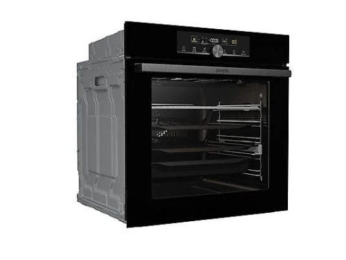 Gorenje BPS6747A06BG beépíthető sütő, fekete, gőzfunkció, húsmaghőmérő, 77 liter, dupla sütősín, 2 tepsi