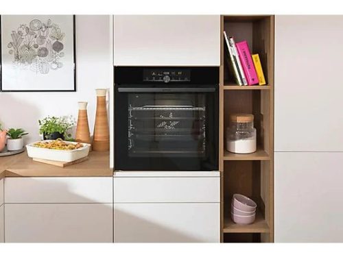 Gorenje BPS6747A06BG beépíthető sütő, fekete, gőzfunkció, húsmaghőmérő, 77 liter, dupla sütősín, 2 tepsi