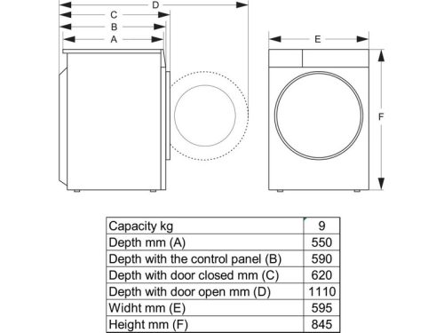 Gorenje D2HNE9C Hőszívattyús Szárítógép, 9 kg, C energiaosztály