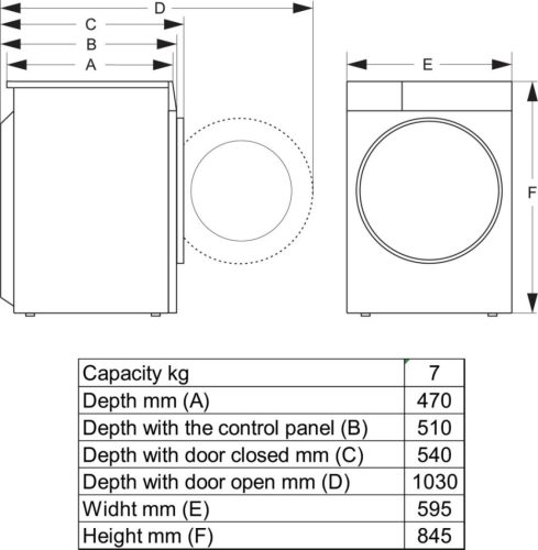 Gorenje DHNE7D Hőszívattyús Szárítógép 7 kg, normál mélység!, D energiaosztály