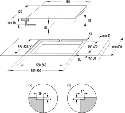 Gorenje GI6442BSCWF beépíthető elektromos indukciós főzőlap, 2 bővíthető főzőzóna 60 cm