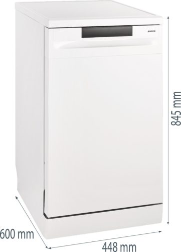 Gorenje GS520E15W mosogatógép, 45 cm, fehér, 1 órás program, Gyors program