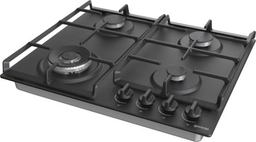 Gorenje GW641BFB beépíthető gázfőzőlap, WOK égővel, öntöttvas rács, fekete, 60 cm