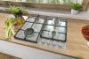 Gorenje beépíthető gázfőzőlap, WOK égővel, öntött vas sütőrács, ezüst, 60 cm