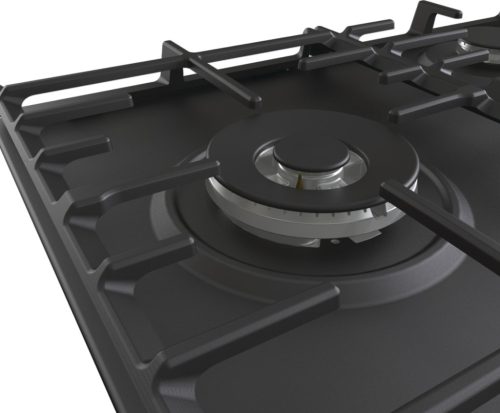Gorenje GW951MB beépíthető gázfőzőlap, 5 égős, WOK égővel, öntött vas sütőrács, ezüst, 90 cm