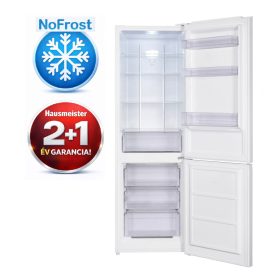   Hausmeister HM3186 Alulfagyasztós hűtőszekrény, NoFrost, 186 cm, 60 cm széles, fehér