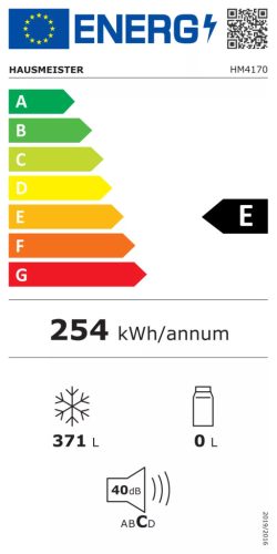 Hausmeister HM4170 Fagyasztóláda, 371 liter, Inverteres kompresszor, E energiaosztály