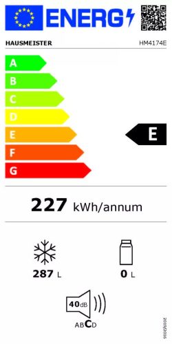 Hausmeister HM4174E Fagyasztóláda, 287 liter, Inverter motor, E energiaosztály