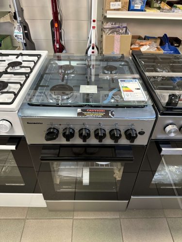 Hausmeister HM5020 Kombinált tűzhely üvegtetővel, ezüst