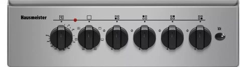 Hausmeister HM5020 Kombinált tűzhely üvegtetővel, ezüst