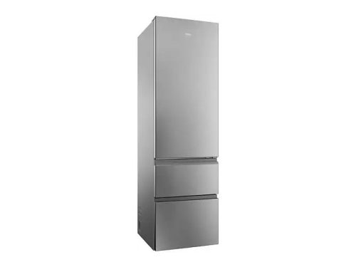 Haier HTR3620ENMG No Frost kombinált hűtőszekrény, inox, 2 fiókos fagyasztórekesszel
