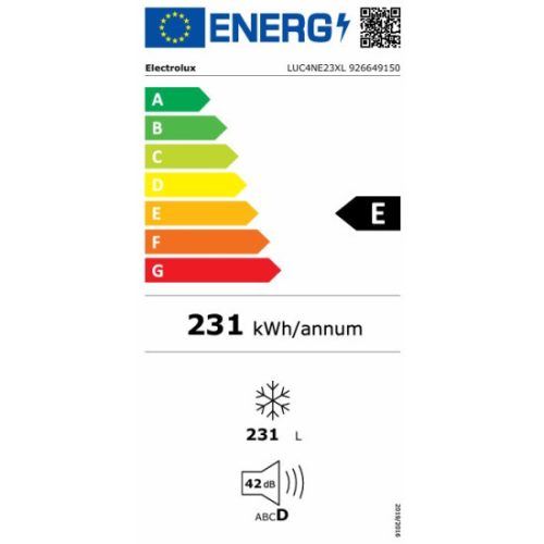 Electrolux LUC4NE23XL fagyasztószekrény 230 liter, 7 fiók, rozsdamentes acél ajtó