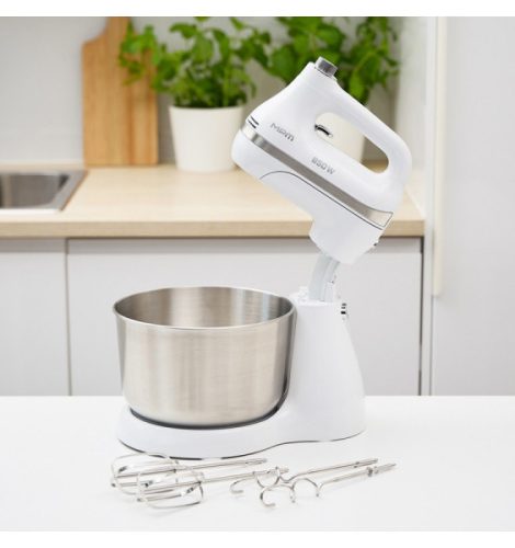MPM MMR-26Z-B Konyhai Robotgép, 850 watt, acél tál, fehér színben. tálas mixer