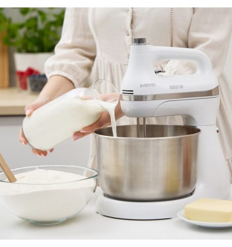 MPM MMR-26Z-B Konyhai Robotgép, 850 watt, acél tál, fehér színben. tálas mixer