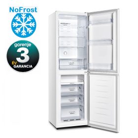   Gorenje NRK418EEW4 NoFrost Alulfagyasztós hűtőszekrény, 180 cm, ezüst, 55 cm széles