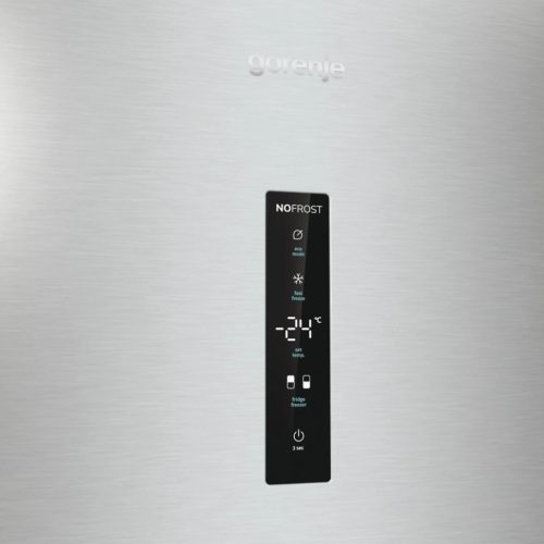 Gorenje NRK619DA2XL4 Alulfagyasztós hűtőszekrény, NoFrost, 186 cm, ezüst, 60 cm széles