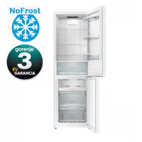  Gorenje NRK619EPW4 Alulfagyasztós hűtőszekrény, NoFrost, 186 cm, fehér, 60 cm széles