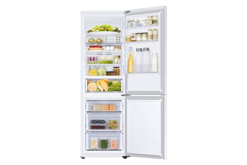 Samsung RB34C672DWW-EF NoFrost Alulfagyasztós hűtőszekrény, 185 cm, D, energiaosztály, digitális kijelző, fehér, Óriási űrtartalom