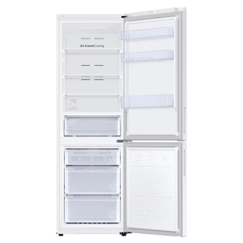 Samsung RB34C672DWW-EF NoFrost Alulfagyasztós hűtőszekrény, 185 cm, D, energiaosztály, digitális kijelző, fehér, Óriási űrtartalom
