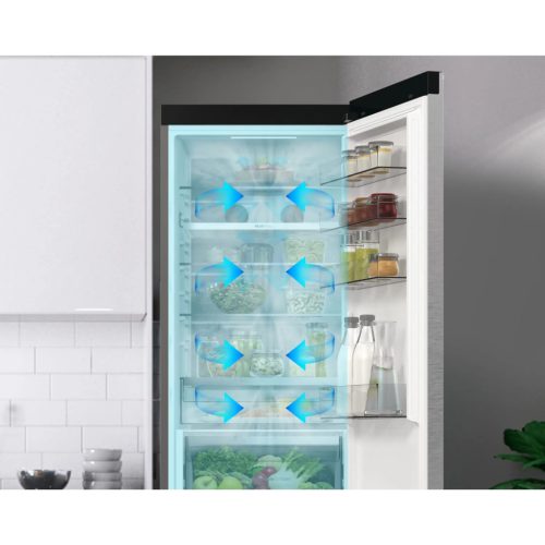 Hisense RB5P410SACC Alulfagyasztós hűtőszekrény, NoFrost, 203 cm, inox, 60 cm széles, ConnectLife távoli vezérlés