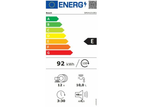 Bosch SMV41D10EU teljesen beépíthető mosogatógép, csendes program, 1 órás program, 60 cm