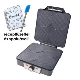   Hauser SN-1004 Ostyasütő, Sajtos tallérsütő Ajándék receptfüzettel és spatulával, 1200 W, ezüst, tapadásmentes felület
