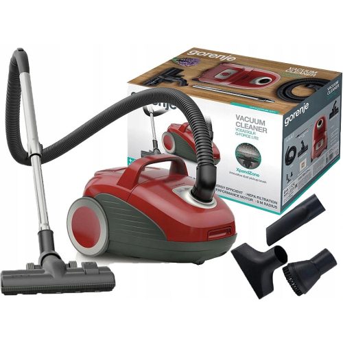 Gorenje VCEA23GLR Porszívó Porzsákos, Extra csendes! 700 watt, piros színű